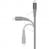 Kabel adapter USB 2.0, wtyczka USB-C > wtyczka Lightning (srebrny/szary, 1 metr, PD, w oplocie)