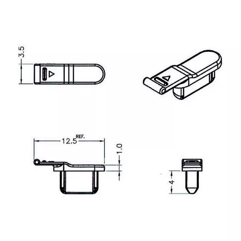 Osłona zabezpieczająca gniazdo DELOCK 64033, czarna, 5×12,5×3,5 mm, opakowanie 10 szt.