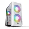 Obudowa PC MODECOM AMIRANI ARGB Midi Tower Biała — ATX/ITX, 35 cm GPU, 16.5 cm cooler CPU, 2x200 mm wentylatory