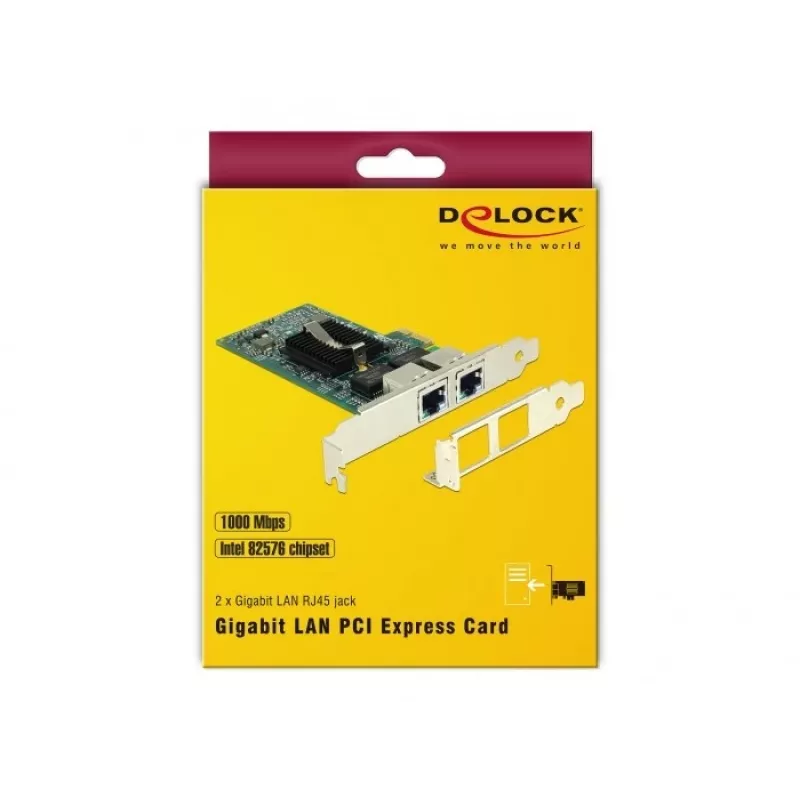 Karta sieciowa Delock PCIe 2x Gigabit LAN