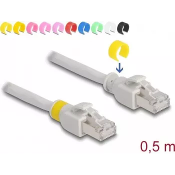 Kabel sieciowy DeLOCK RJ45 Kat.6A S/FTP 0,5m Szary