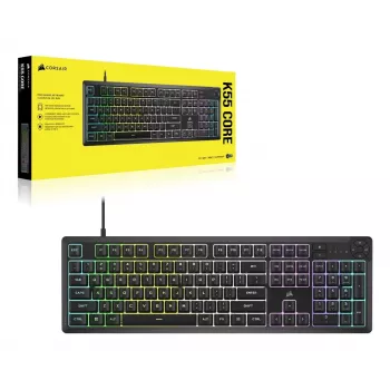 Corsair K55 CORE RGB klawiatura Gaming USB QWERTZ niemiecki Czarny