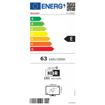 Sharp 55GR8265E 139,7 cm (55 cali) 4K Ultra HD Smart TV Wi-Fi Czarny