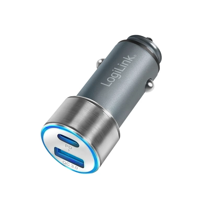 LogiLink Auto-Power Supply - 36 Watt - 3 A - PD 3.0, QC 3.0 - 2 porty wyjściowe (USB, 24-pin USB-C)