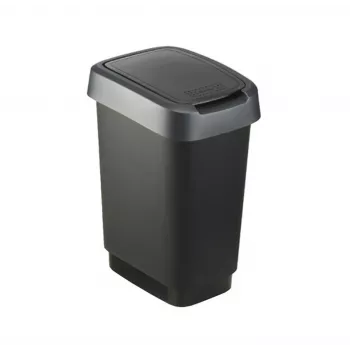 Waste bin Rotho Twist 50 L rectangular polypropylene, 50 L, 602×298×401 mm, Czarny