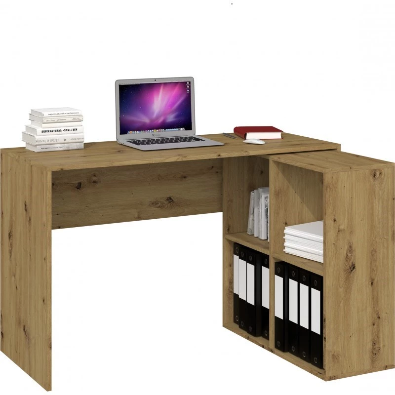 Blat biurka komputerowego top e shop BIURKO PLUS ARTISAN, prosty prostokątny blat, płyta wiórowa, 1200×500×760 mm, kolor dębowy