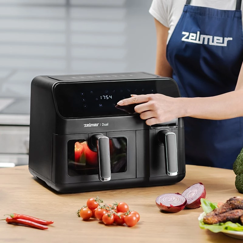 Frytkownica powietrzna Zelmer ZAF9000 5,5 l + 3,5 l 2700 W czarna