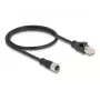 adapter kablowya DeLOCK M12 z kodowaniem D, 4-stykowe gniazdo żeńskie na wtyk RJ45 męski, 50 cm