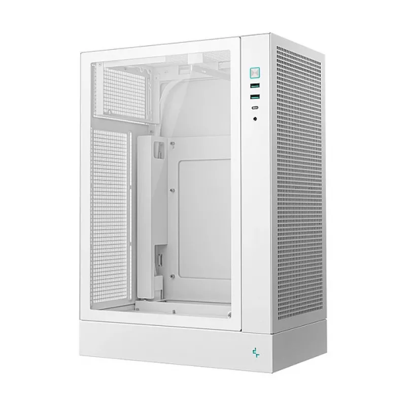 Obudowa PC DeepCool CH170 PLUS WH Midi Tower — biała, szkło hartowane, obsługa micro ATX/mini-ITX, GPU do 34,2 cm, wysokość chłodzenia CPU 164 mm