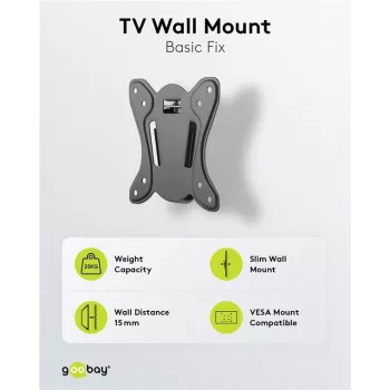 Goobay Uchwyt ścienny do telewizora Basic Fix (Rozmiar S) (58523)