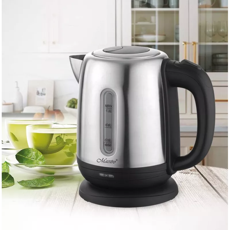 Czajnik elektryczny Maestro MR-027 1,2 l 1630 W stal nierdzewna, filtr antywapienny, wskaźnik poziomu wody
