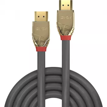 Lindy 5m Ultra High Speed HDMI kabel, Gold Line, 5 m, HDMI Type A (Standard), HDMI Type A (Standard), szary
