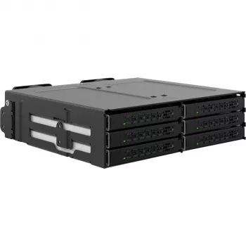 Icy Dock ToughArmor MB118VP-B - Speichergehäuse - 6 x U.2/U.3 NVMe SSD, Mobile Rack für 5,25 Schacht, mit SlimSAS SFF-8654 8i - 2.5 (6.4 cm)