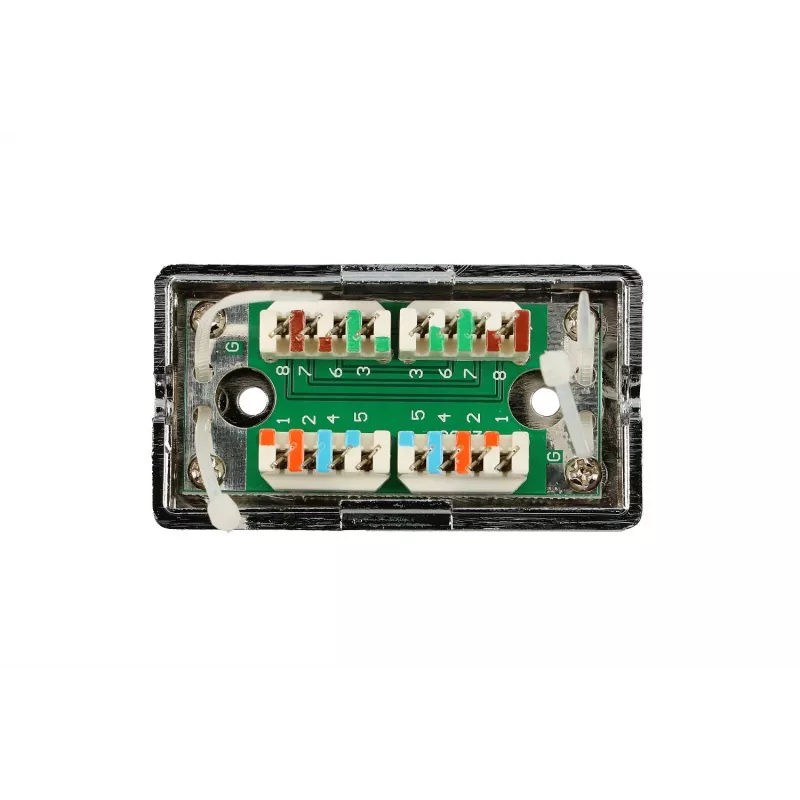 Extralink CAT5E STP Connection Box, Barrel, Connector, srebrny