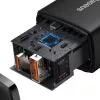 Wewnętrzna szybka ładowarka USB Baseus CCXJ-B01 — 2 porty (USB-C PD 20W + USB-A QC3.0 18W), 100–240 V, czarna