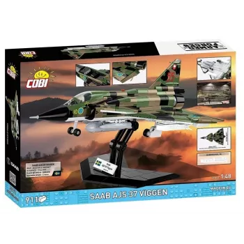 Zestaw konstrukcyjny Cobi Blocks Saab AJS 3 Viggen 911 szt. model do składania, 911 elementów