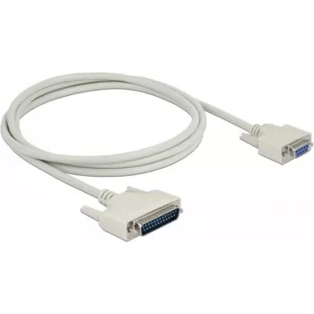 Kabel szeregowy DELOCK 85524, D-Sub 25 pin do D-Sub 9 pin, 2 m, beżowy