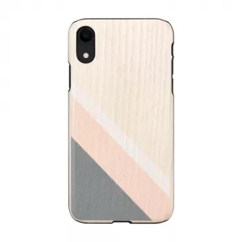 Etui na smartfona man and wood do iPhone XR — różowy garnitur z czarnymi akcentami