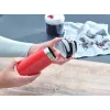Kubek podróżny Leifheit 03245 stal nierdzewna 350 ml, dwuścienny, szczelny, pokrywa z odchylanym ustnikiem, czarno-czerwony