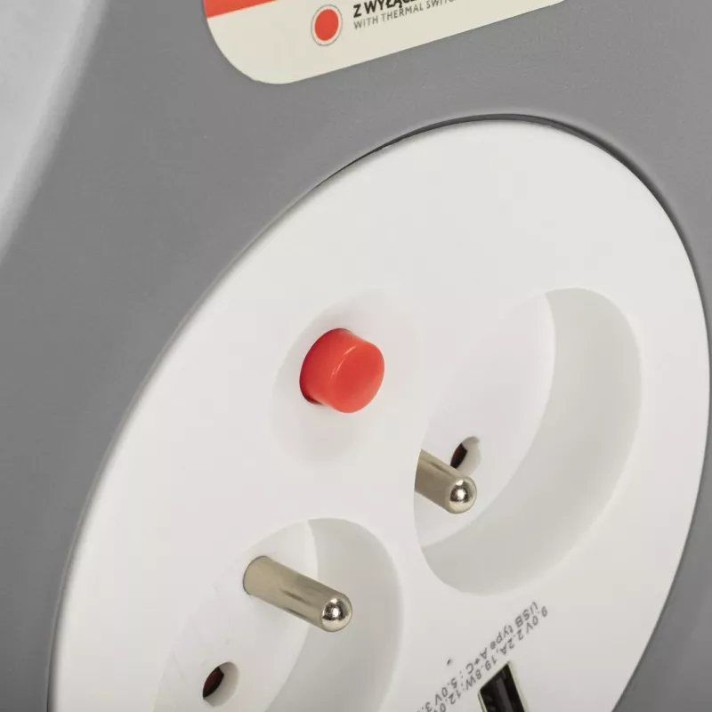 Zwĳany przedłużacz MONTIS MT188-10, kabel 10 m, 2 gniazda AC, szary