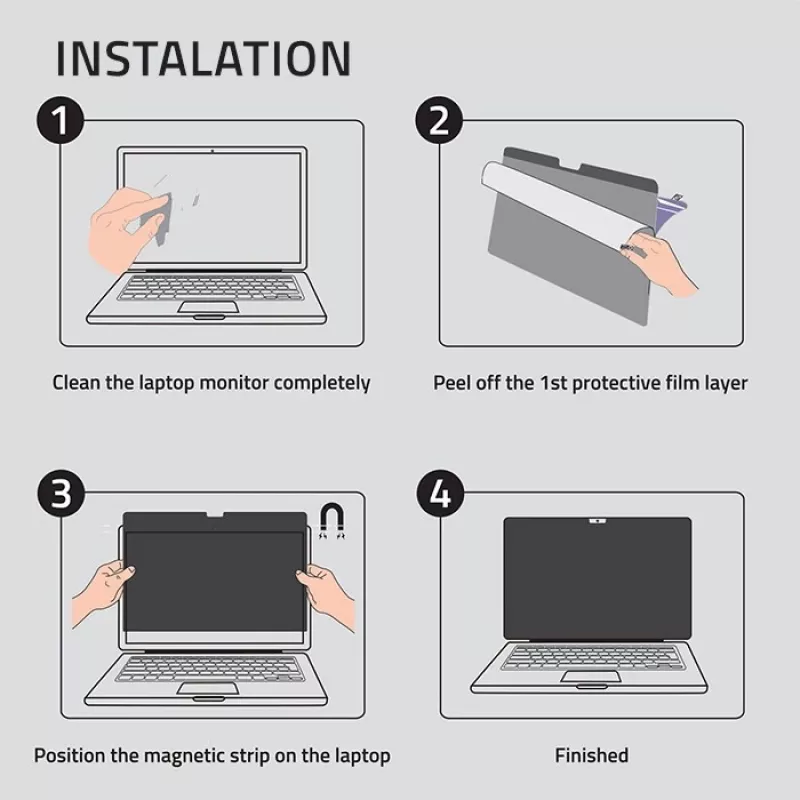 Qoltec Filtro Privacy GDPR do MacBook Air 13 inch Magnetyczna Ochrona Oczu (13.60, 16:9), Folia Ochronna na Notebook