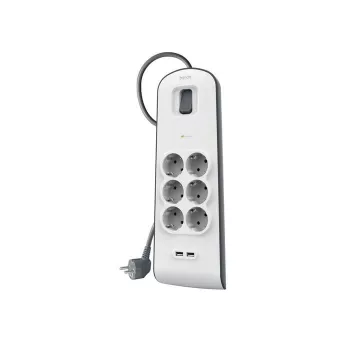 Listwa zasilająca Belkin BSV604VF2M-V2 — 6 gniazd, 2× USB-A, kabel 2 m