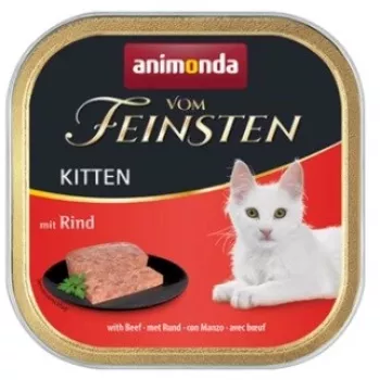Mokra karma dla kota Animonda Vom Feinsten junior z wołowiną 100 g tacka, bezzbożowa, bez soi i glutenu