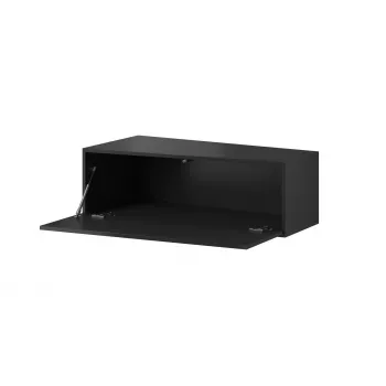 Stojak pod telewizor Cama Meble VIGO SLANT '90' – 900×400×300 mm, czarny blat (płyta wiórowa), czarna rama, połysk