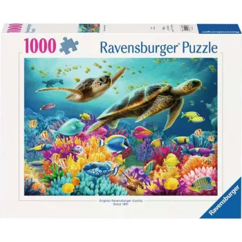 Puzzle Ravensburger niebieski Underwater World 1000 elementów, dla nastolatków/dorosłych, format standardowy