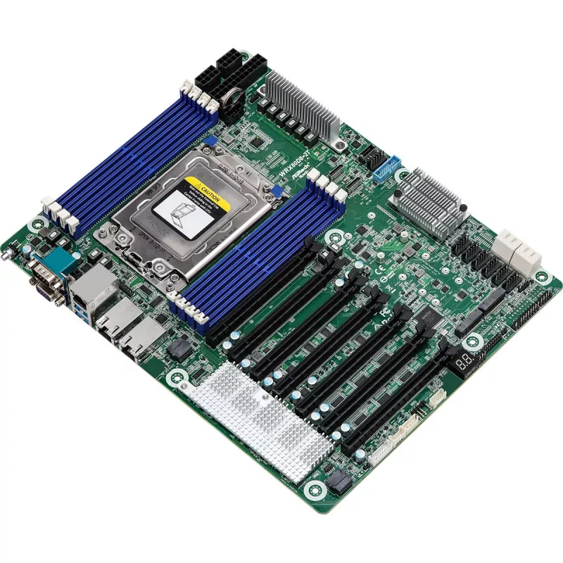 Płyta główna serwerowa ASRock WRX80D8-2T ATX, chipset AMD WRX80, Socket sWRX8, 8x DDR4 DIMM, 12x SATA III, 3x RJ-45