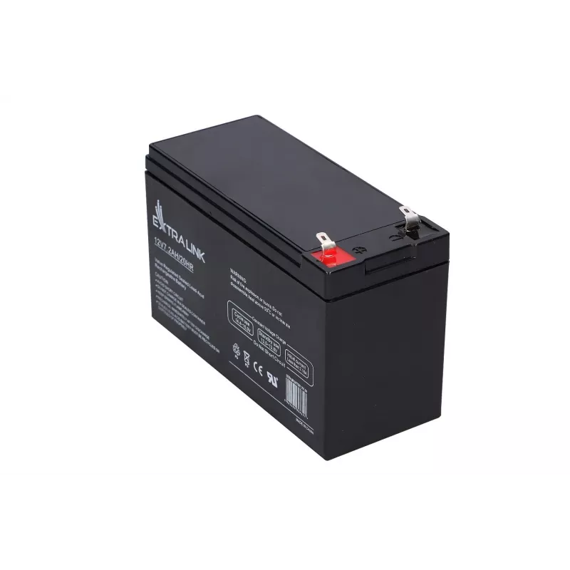 UPS battery Extralink AGM 12V 7.2Ah (7Ah) Sealed Lead Acid VRLA, maintenance-free, Czarny