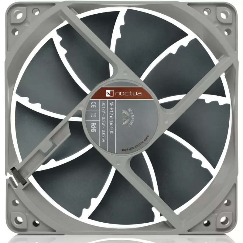Wentylator Noctua NF-P12 REDUX-900 — 120×25 mm, 900 RPM, 12V, 92,3 m³/h, 19,8 dB