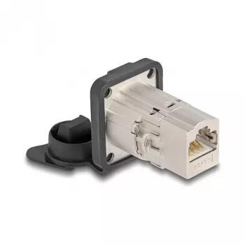 DeLOCK 67061 Wbudowany łącznik D-Type RJ45 Cat.6A STP z nasadką ochronną, IP66