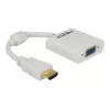 Delock Adapter HDMI-A Stecker > VGA Buchse - Videoadapter - HDMI männlich zu HD-15 (VGA) weiblich - weiß (65346)