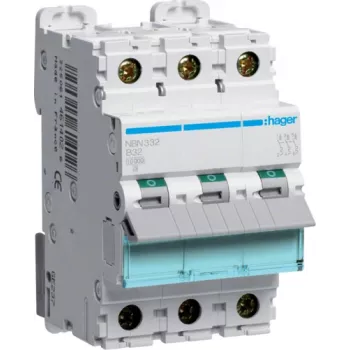Hager NBN332 Wyłącznik nadprądowy B 3 3-modułowy(e) (NBN332)