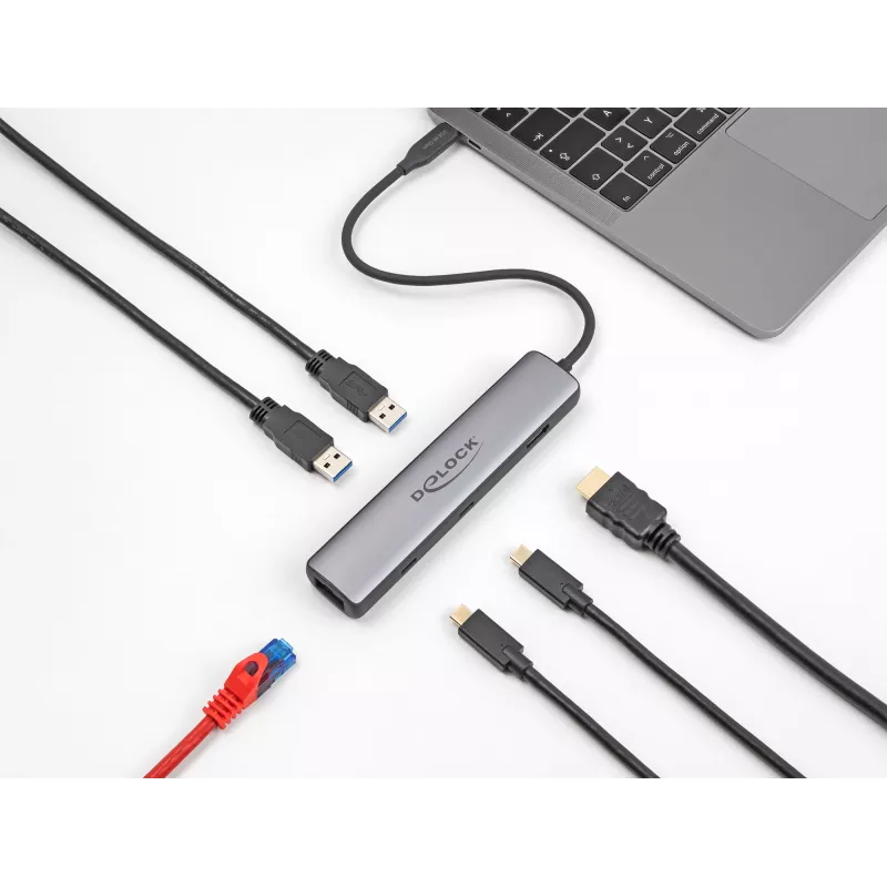 DeLOCK Stacja dokująca USB Type-C 8K HDMI USB 10 Gb/s LAN 2,5 Gb/s PD 100 W