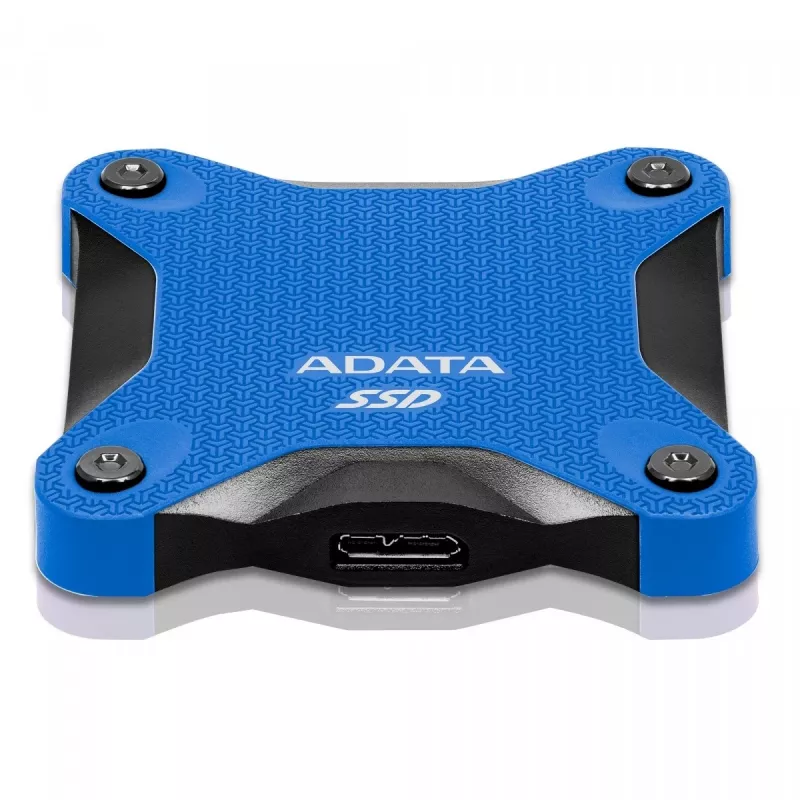 Zewnętrzny SSD ADATA SD620 512 GB, USB 3.2 Gen 2 Micro-USB B, niebieski, silikonowa obudowa, odporny na wstrząsy