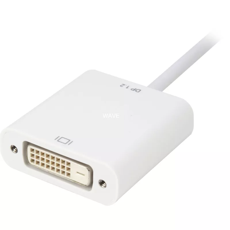 Przewód adaptera DisplayPort na DVI Sharkoon 0,15 m biały — DisplayPort 1.2 na DVI