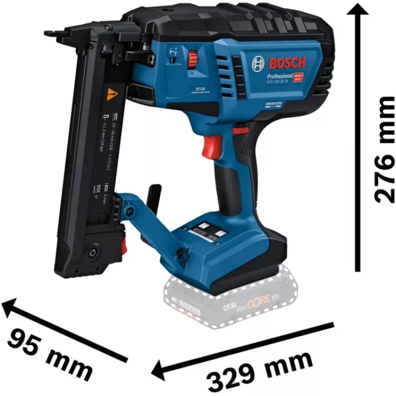 Bosch GTH 18V-38 M Professional akumulatorowy zszywacz do drewna, 18 V, bez akumulatora i ładowarki