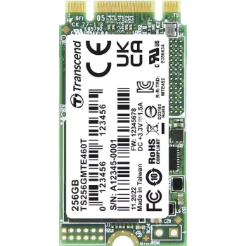 Transcend MTE460T 256 GB Wewnętrzny Dysk SSD M.2 PCIe NVMe 2242 PCIe NVMe 3.0 x2 Retail TS256GMTE460T (TS256GMTE460T)
