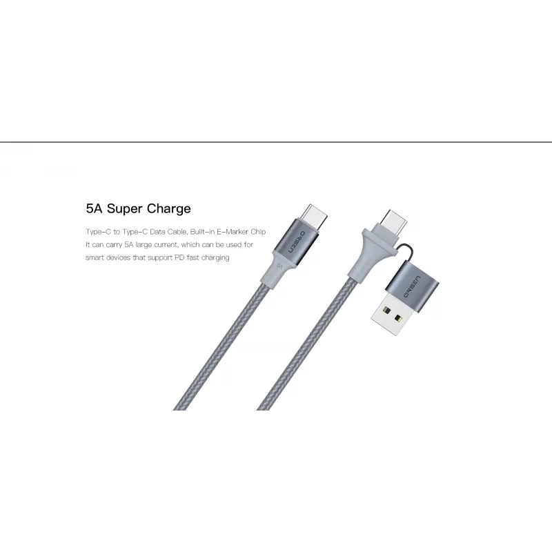 Kabel 2-w-1 USB Type-C Orsen S8, 5 A, 1,5 m (szybkie ładowanie/dane)