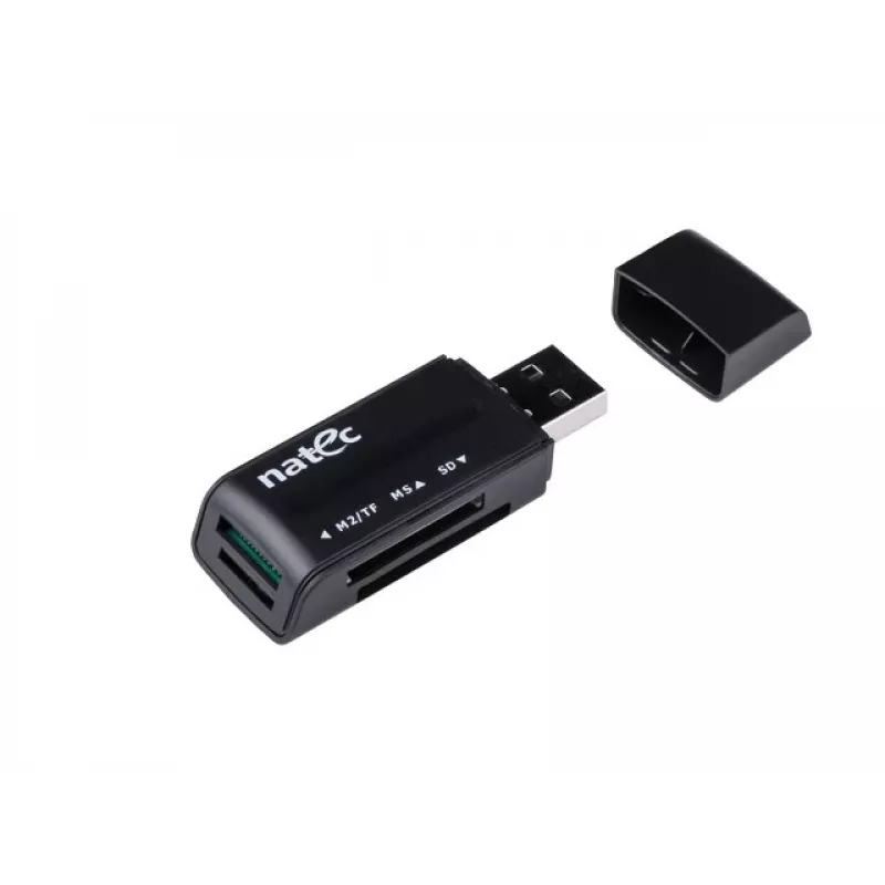 Czytnik kart Natec MINI ANT 3 USB 2.0 (SD, SDHC, MMC, M2, microSD), czarny (NCZ-0560)
