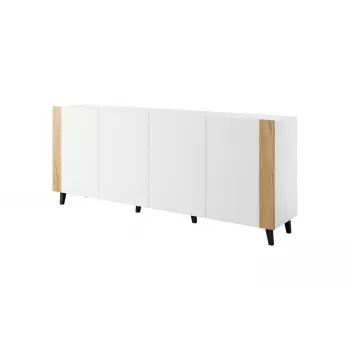 FARO komoda 200x42x82 biały matowy + dąb craft