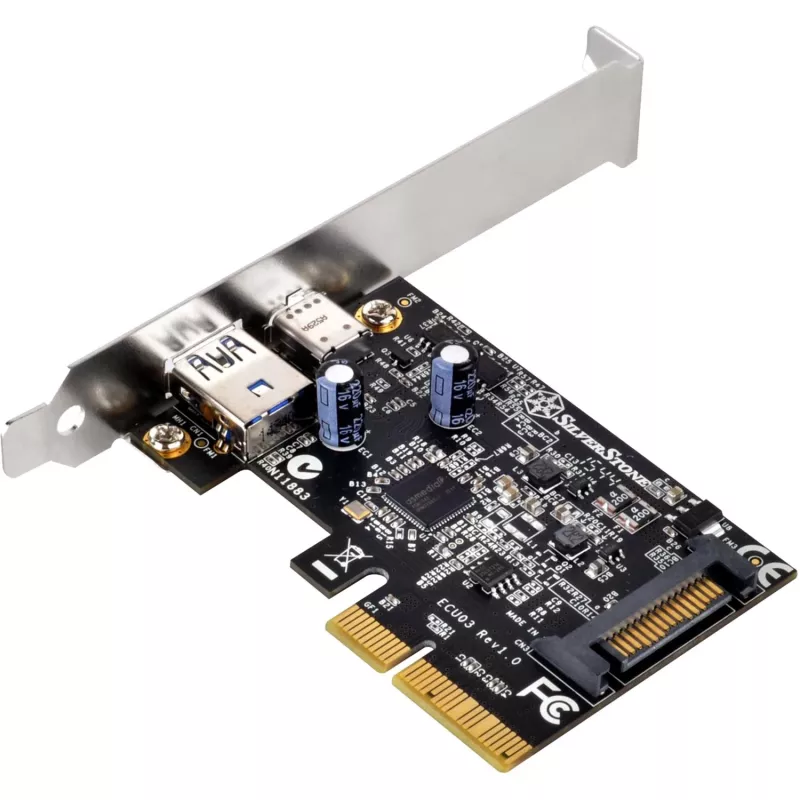 SilverStone ECU03 - adapter USB - PCIe 2,0 x2 Low Profile - USB-C 3,1 x 1 + USB-C x 1 (SST-ECU03)
