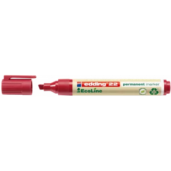 Marker permanentny Edding 22 EcoLine ścięta końcówka czerwony