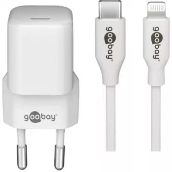 Apple Lightning / USB-C PD zestaw do ładowania 30 Watt, ładowarka biała, kabel 1 metr, PD