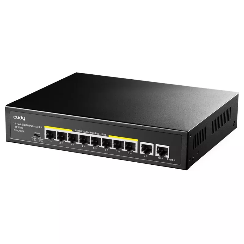 Przełącznik sieciowy Cudy GS1010PE Gigabit Ethernet 10 portów PoE Czarny