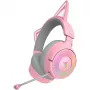 Zestaw słuchawkowy Razer Kraken Kitty V3 Pro - Quartz, przewodowy i bezprzewodowy, pałąk, gaming, USB Type-A, Bluetooth, różowy