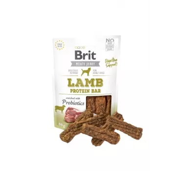 Przysmaki dla psów Brit Jerky Snack Jagnięcina 80 g — bez cukru, psy dorosłe, saszetka
