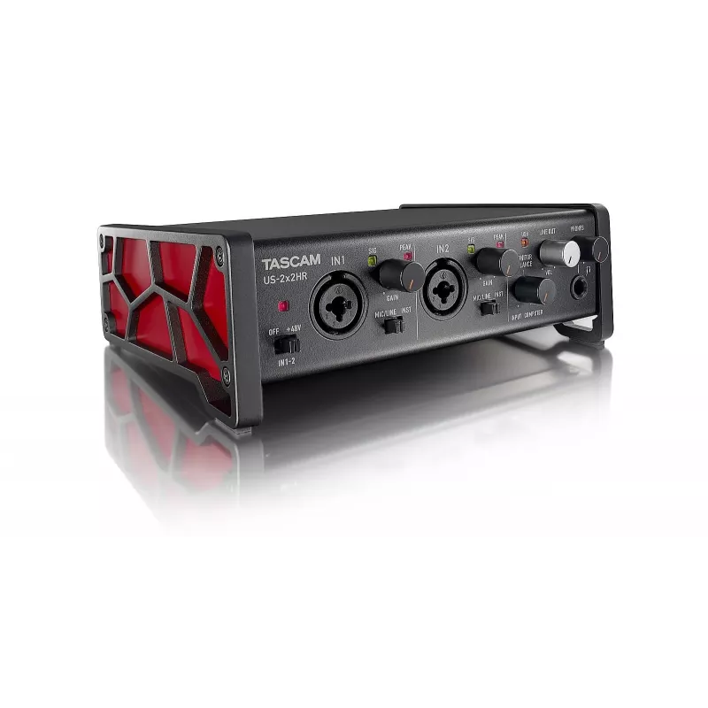 Interfejs audio Tascam US-2X2HR, 2 x wejścia XLR/combo, 192 kHz, USB 2.0, MIDI In/Out, desktop, czarny